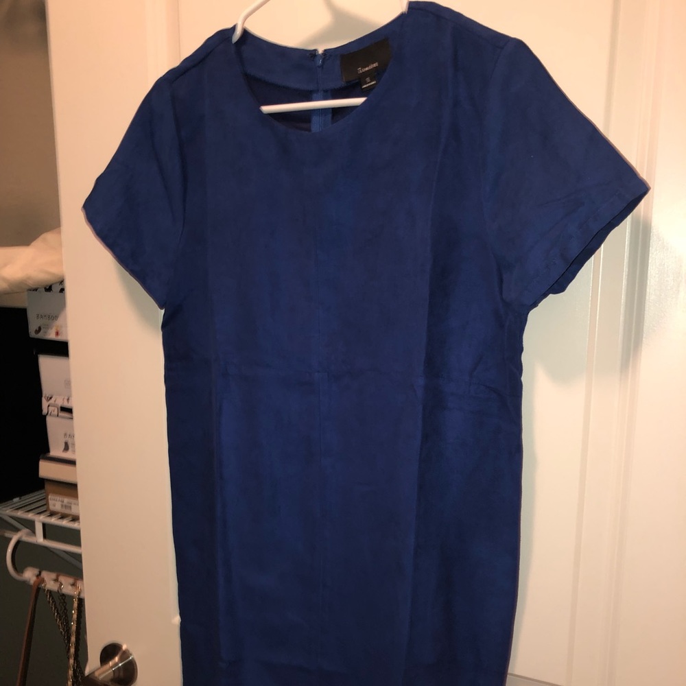 Blue suede dress